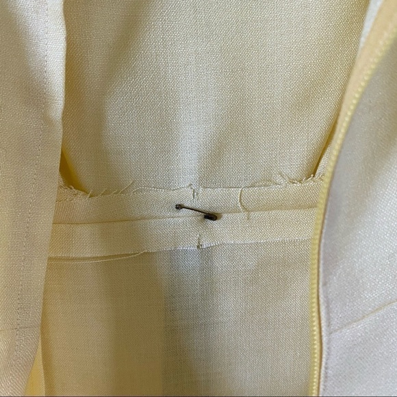 Vintage 60s Long Prom Dress Pale Yellow Maxi Retro Short Sleeve Womens Small - Picture 11 of 11